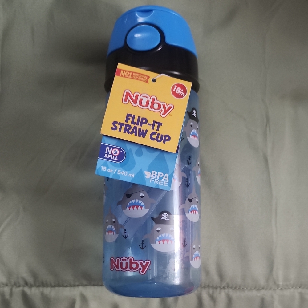 Nuby Flip-It Straw Cup with Shark Design